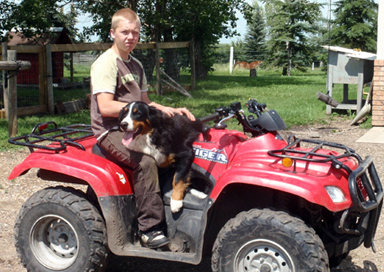 Wilma riding quad